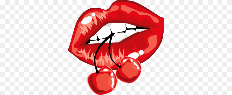 Sexy Bodies Lips With Cherry Tattoo, Produce, Food, Fruit, Plant Free Transparent Png