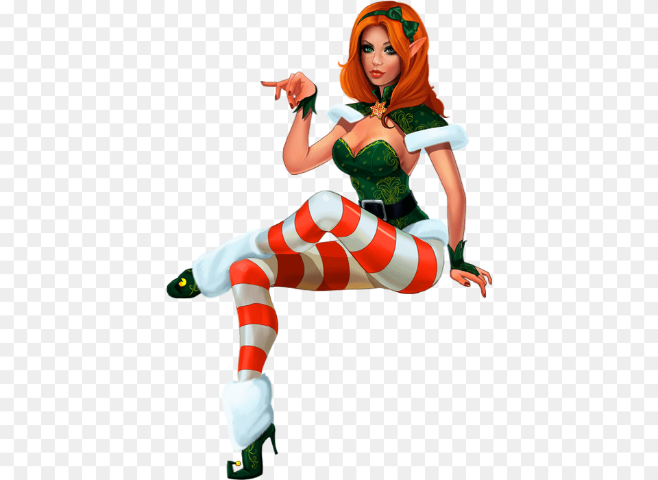 Sexy Christmas Elf Cartoon, Clothing, Costume, Person, Adult Png Image