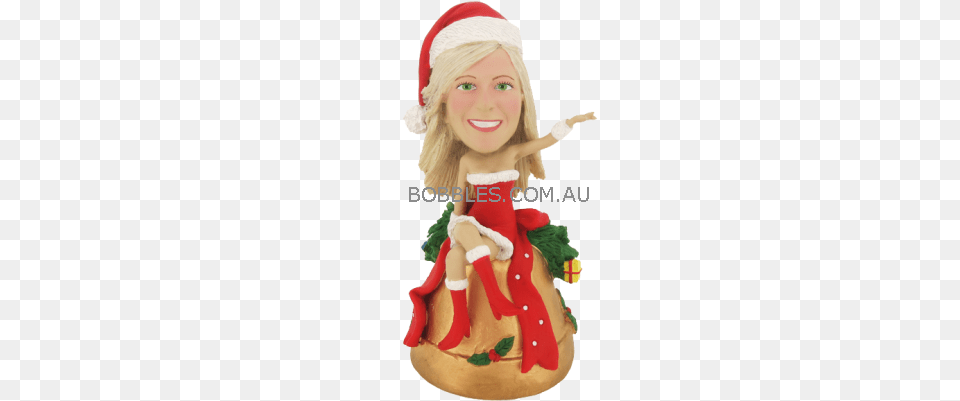 Sexy Christmas Girl Bobble Head Christmas Day, Elf, Figurine, Clothing, Hat Free Png Download