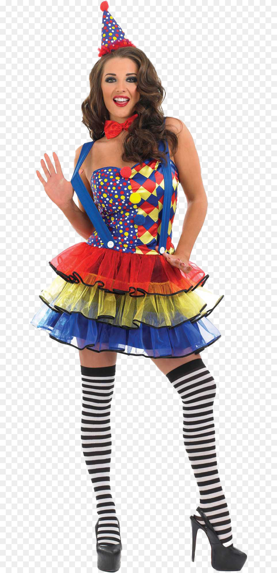 Sexy Clown Costume, Clothing, Person, Hat, Skirt Free Png Download