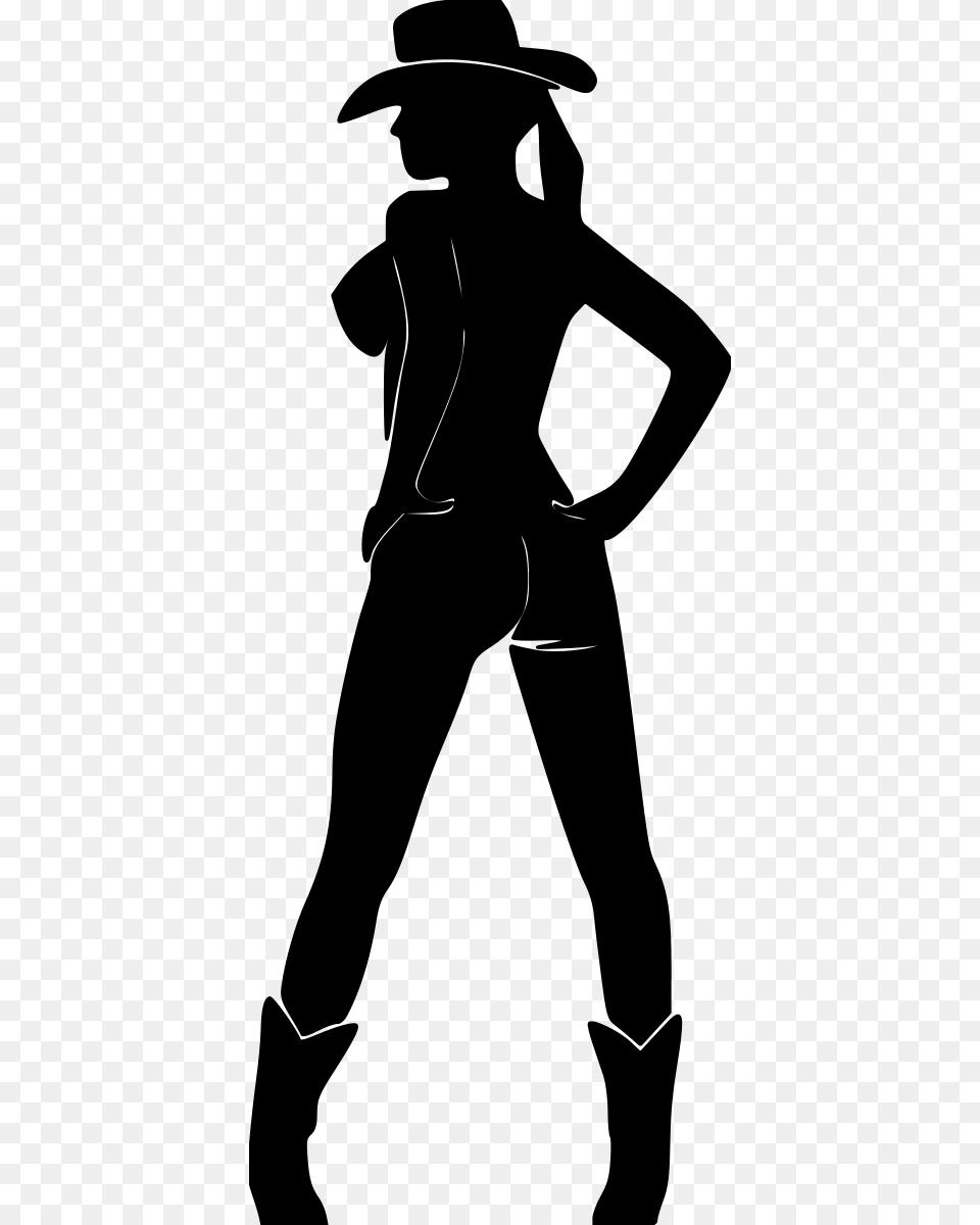 Sexy Cowgirl2 File Size Sexy Cowgirl Clipart Black Cowgirl Clipart Black And White, Gray Png Image
