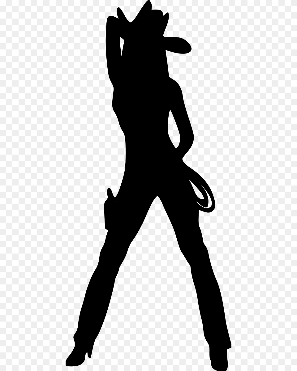Sexy Cowgirls Silhouette, Gray Png Image