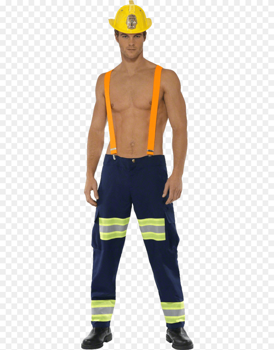 Sexy Firefighter Costume Men, Clothing, Hardhat, Helmet, Person Free Transparent Png