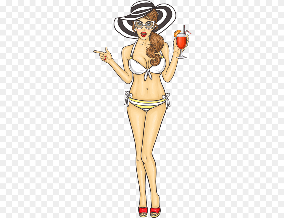 Sexy Girl Cartoon, Adult, Swimwear, Person, Female Png Image