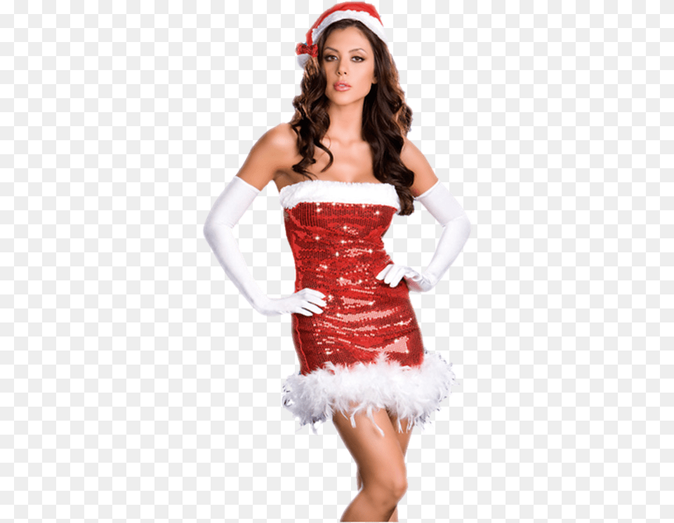 Sexy Girl Santa, Clothing, Dress, Adult, Person Free Transparent Png
