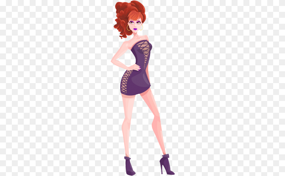 Sexy Girl Vector Transparent Cocktail Dress, Footwear, Clothing, Shoe, Person Png