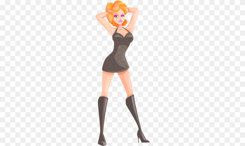 Sexy Girl Vector Transparent Image Sexy Cartoon Girl, Adult, Shoe, Person, Footwear Free Png