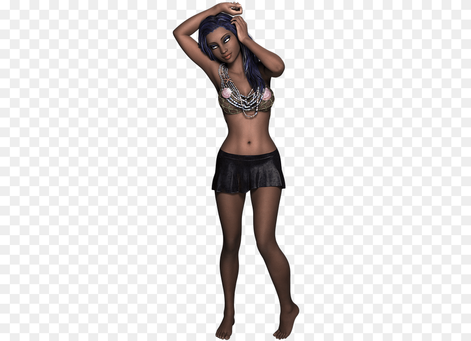 Sexy Lady Girl Pose Model 3d Render Body Kzlar, Back, Body Part, Clothing, Skirt Free Png Download