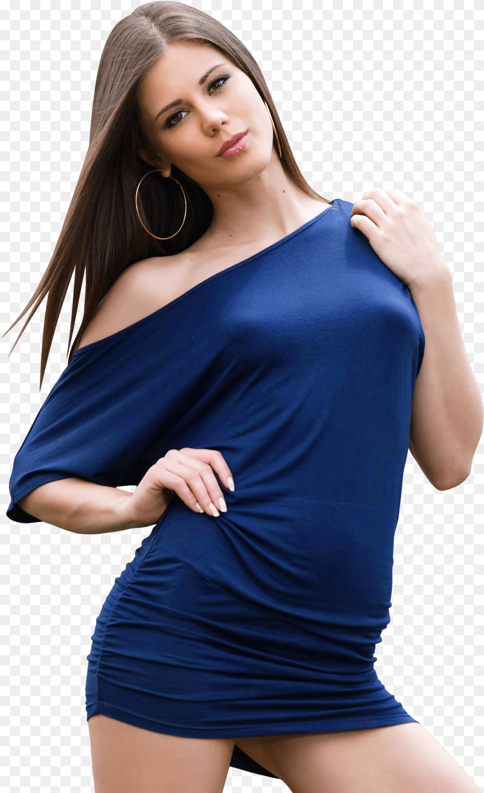 Sexy Little Caprice In Blue Dress Photo Shoot, Blouse, Clothing, Evening Dress, Formal Wear Png