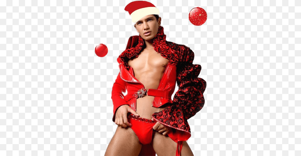Sexy Men Santa Claus Lingerie Top, Adult, Clothing, Costume, Female Free Png