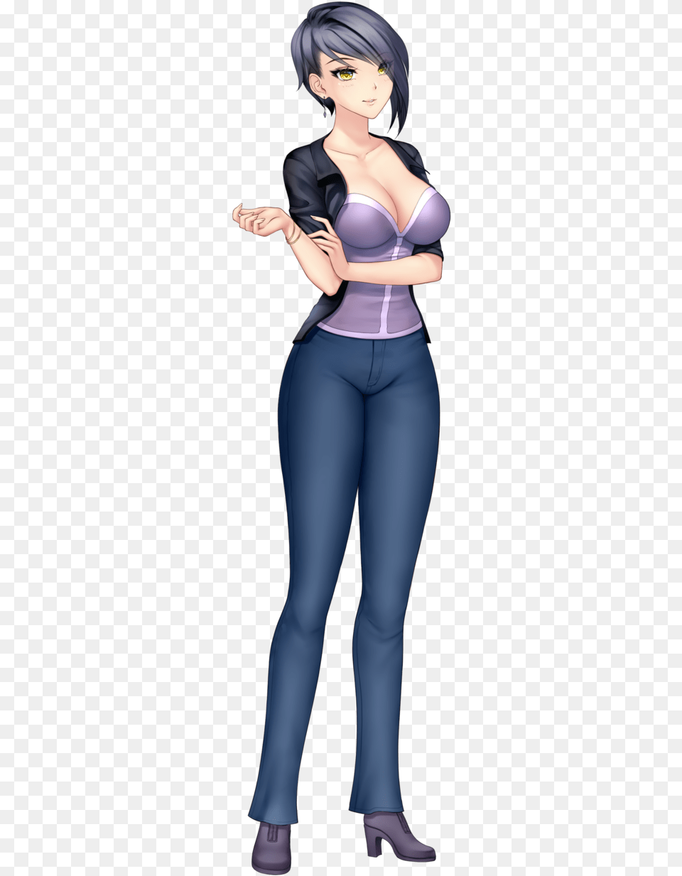 Sexy Short Hair Anime Girls, Adult, Publication, Person, Pants Png