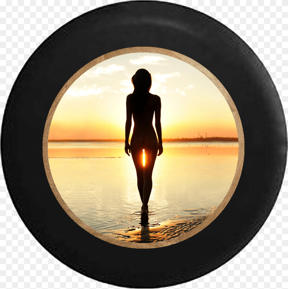 Sexy Silhouette Bikini At Beach Rv Camper Spare Tire Customization Mouse Pad Natural Rubber Mousepad, Adult, Female, Person, Photography Free Png