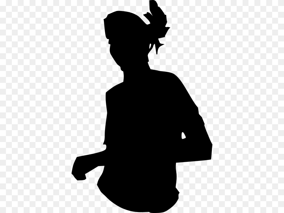 Sexy Silhouette Dancing Girl Clipart, Gray Png