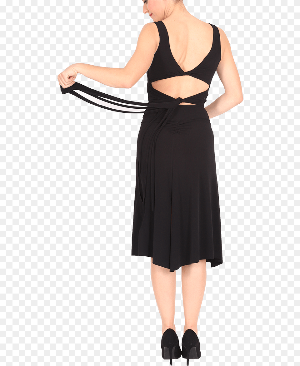 Sexy Tango Dress With Back Straps Little Black Dress, Adult, Person, Formal Wear, Woman Png Image