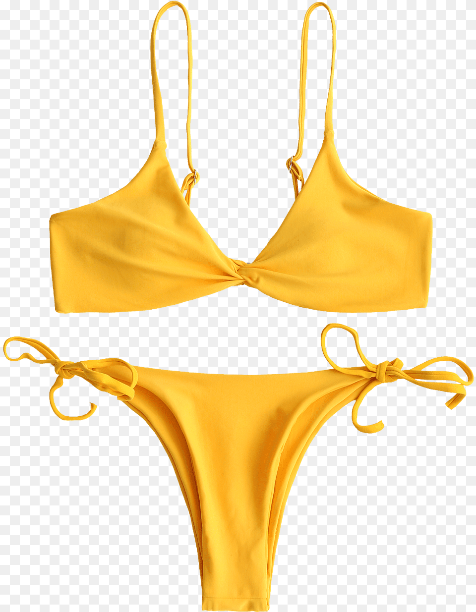 Sexy Two Piece Top Bottoms Twist Front String Swimsuit, Bikini, Clothing, Swimwear, Accessories Free Transparent Png