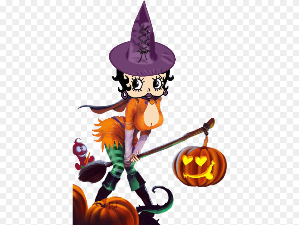 Sexy Witch Betty Boop Halloween Staging Bb Clipart Betty Boop Halloween, Baby, Person, Festival, Face Free Png Download