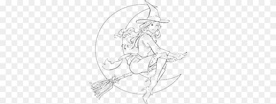 Sexy Witch On Halloween Day Coloring, Person Free Png Download