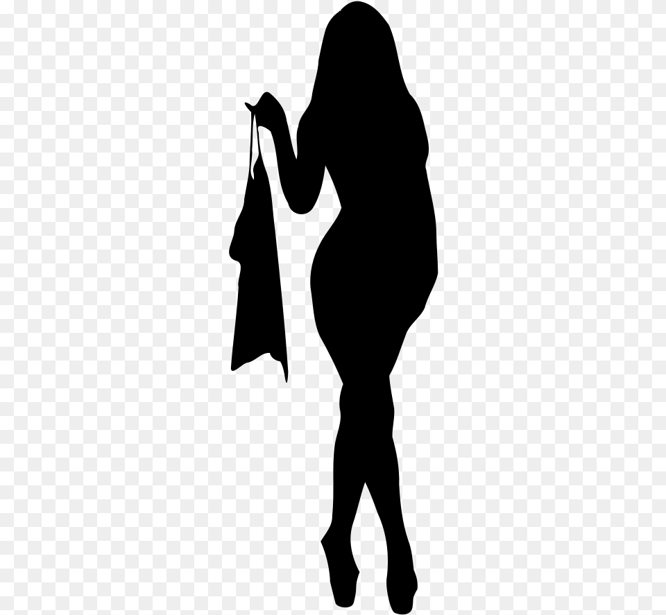 Sexy Woman Silhouette, Gray Png