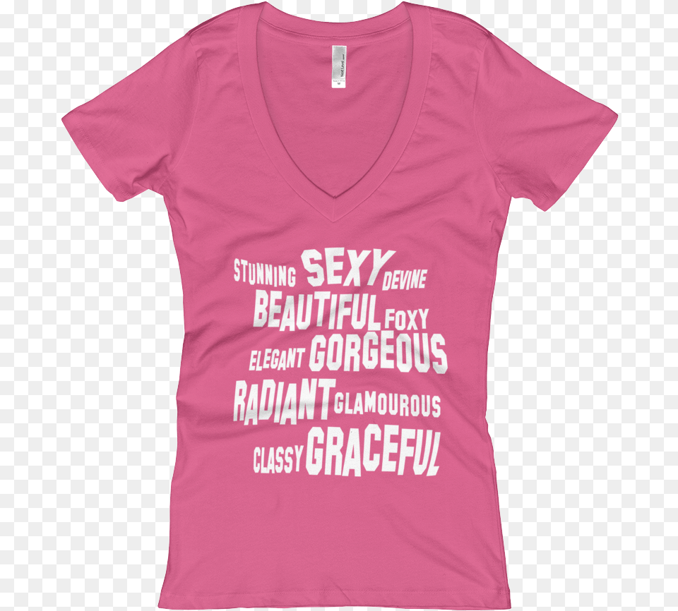 Sexy Words Mockup Flat Front Hot Pink Original Active Shirt, Clothing, T-shirt Free Png Download