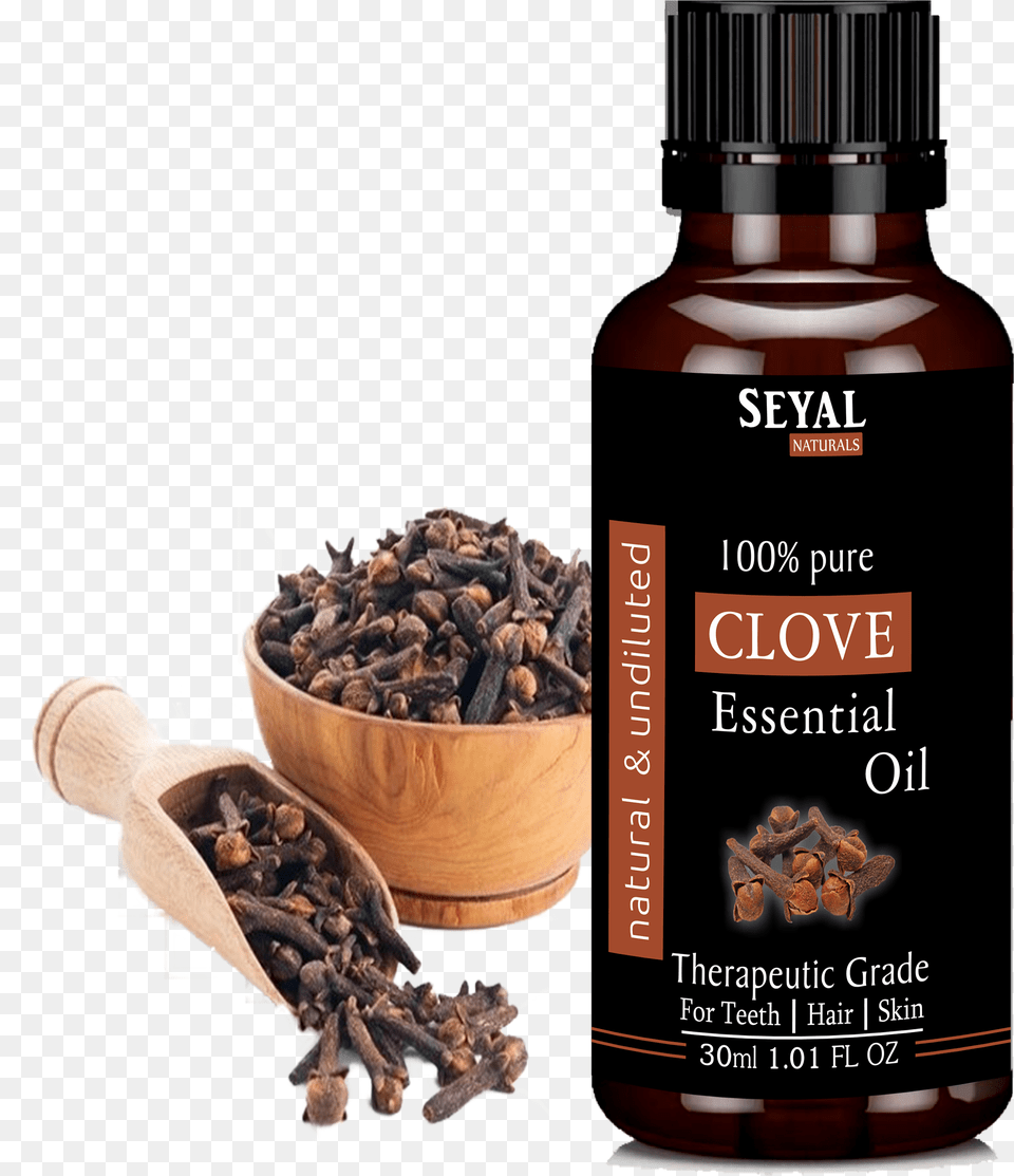 Seyal Clove Essential Oil 100 Pure Amp Natural Therapeutic Zanzibar Cloves, Herbal, Herbs, Plant, Bottle Free Png