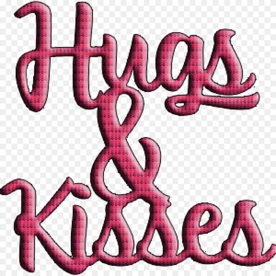 Sfghandmade Freetoedit Stickers Hugs Kisses Red Writing, Text Png