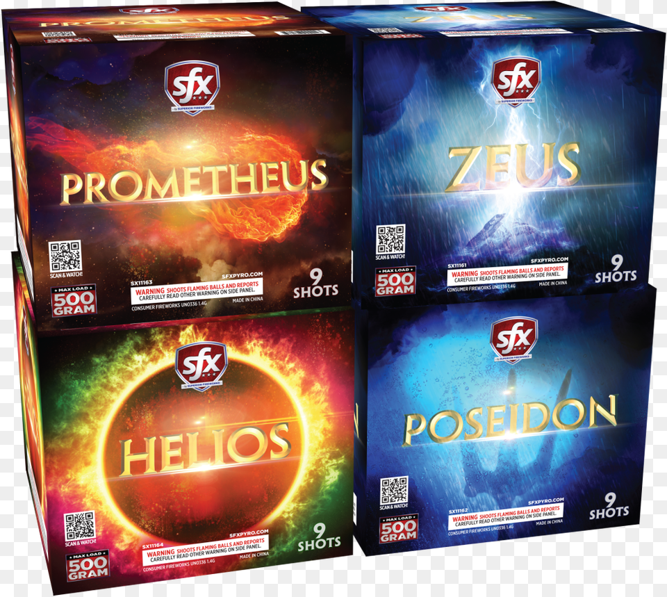 Sfx Immortals Poseidon Fireworks, Box, Disk, Dvd, Qr Code Png