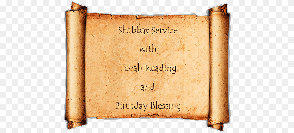 Shabbat Service With Torah Reading And Birthday Old Paper, Text, Food, Hot Dog, Document Free Transparent Png
