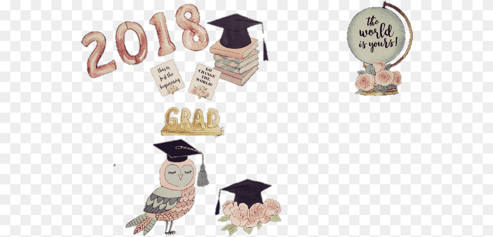 Shabbychic Sticker Graduation Vector Watercolor Watercolor Graduation, Person, People, Animal, Text Free Png Download