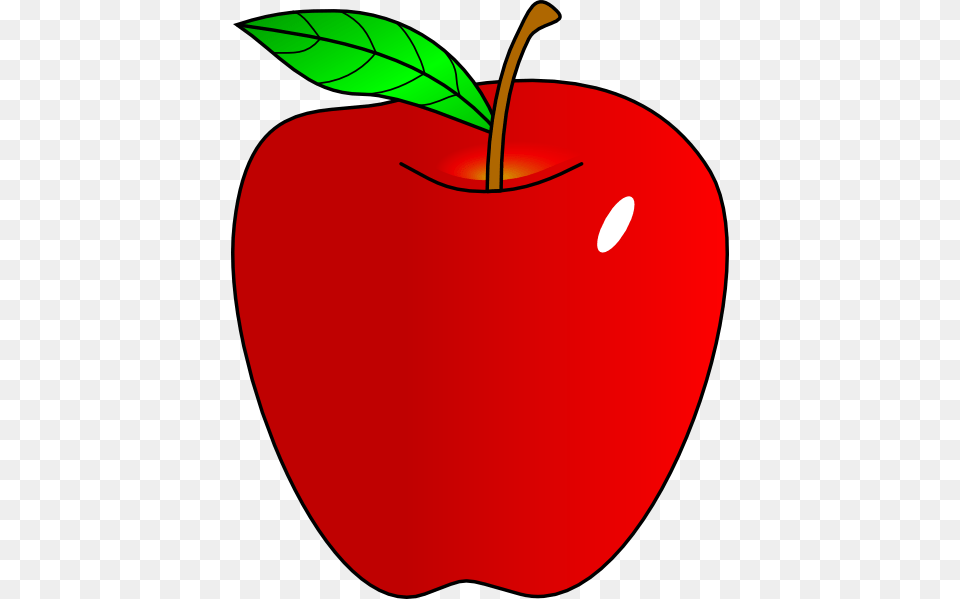 Shaded Red Apple Clip Art, Food, Fruit, Plant, Produce Free Png Download
