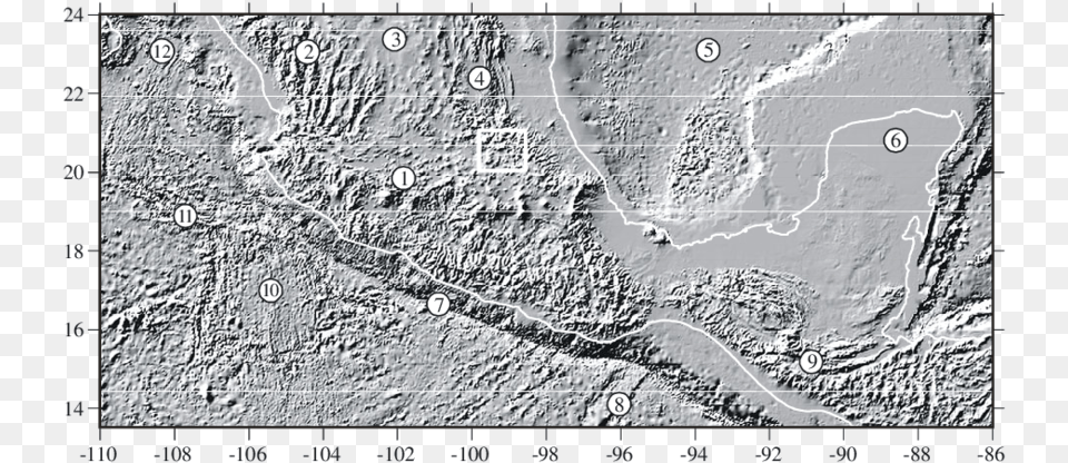 Shaded Relief Map Of Central And Southern Mexico And Atlas, Nature, Outdoors, Ice, Mountain Png Image