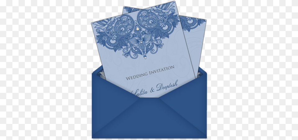 Shades Of Blue Email Wedding Card Template With Intricate Wedding Invitation Cards Designs Blue, Business Card, Paper, Text, Envelope Free Transparent Png