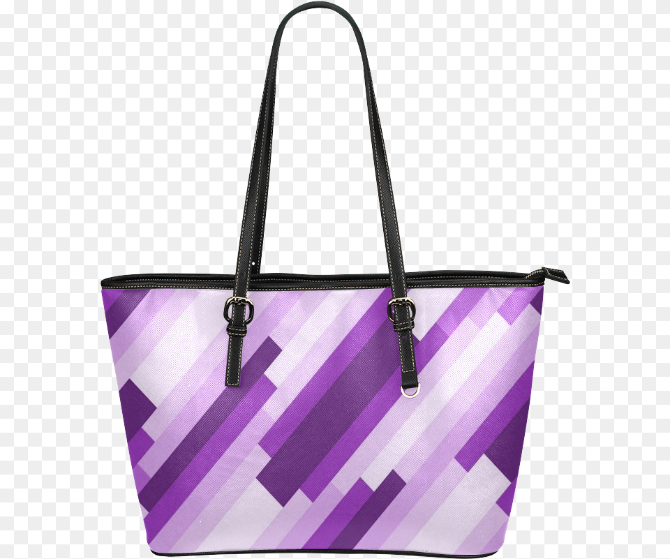Shades Of Purple Diagonal Stripes Leather Tote Baglarge Tote Bag, Accessories, Handbag, Purse, Tote Bag Free Png