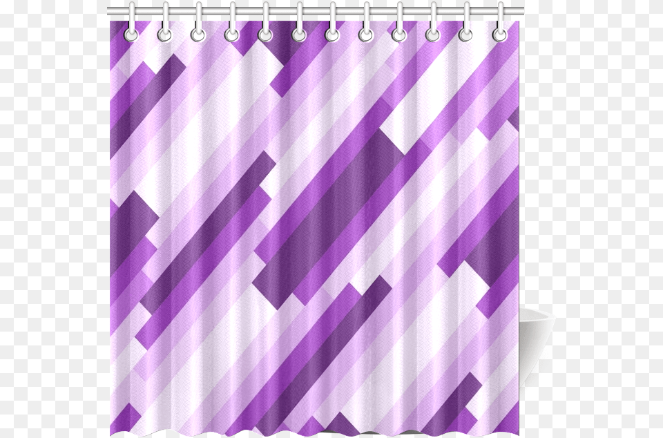 Shades Of Purple Diagonal Stripes Shower Curtain 69 Curtain, Shower Curtain Free Transparent Png