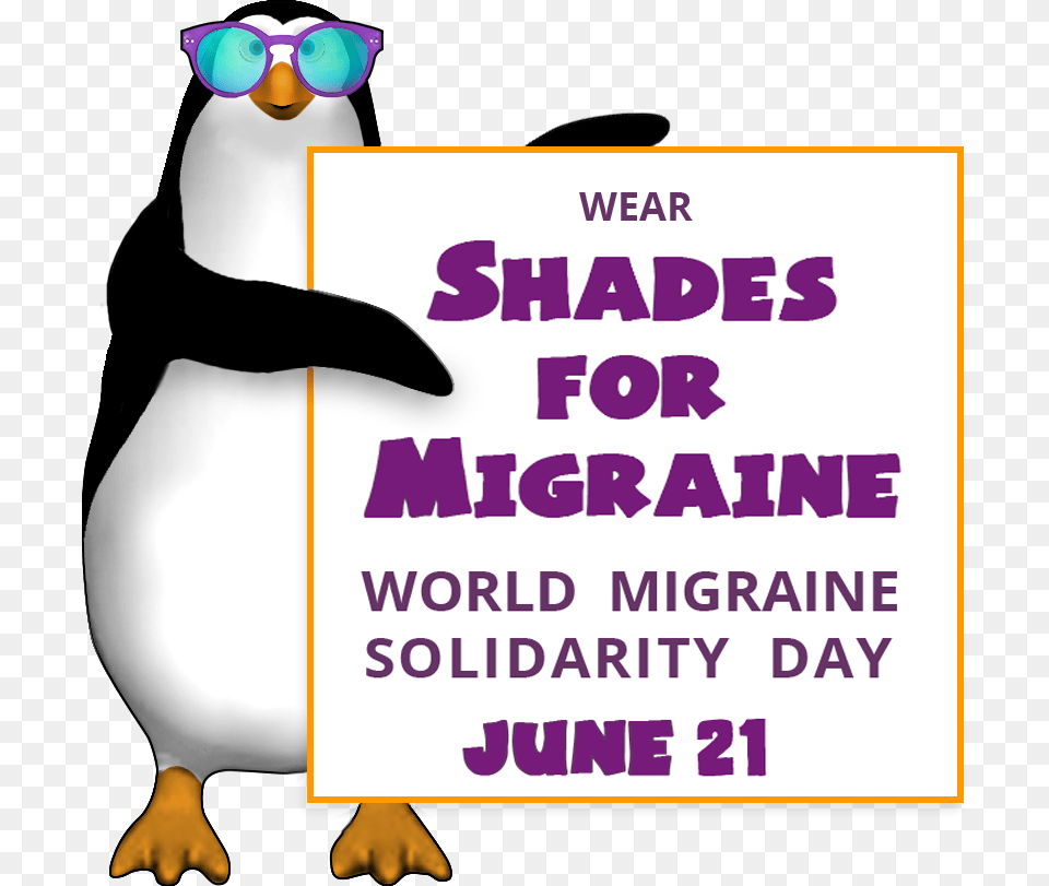 Shadesformigraine Migraine Solidarity Day, Animal, Bird, Penguin Free Transparent Png