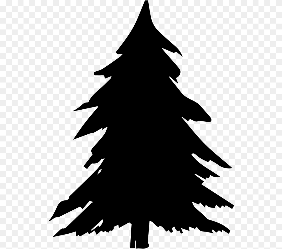 Shadow Clipart Christmas Tree Silhouette, Gray Free Png
