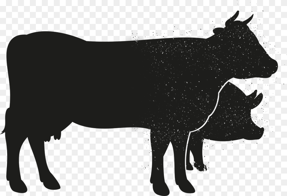 Shadow Clipart Cow, Gray Free Png