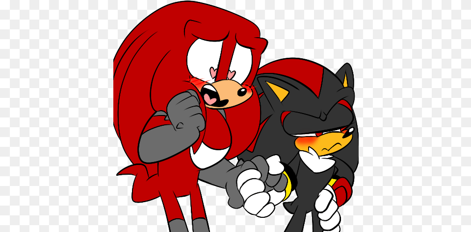 Shadow Just Asked Out His Crush And Knuckles Is Still Love Knuckles And Shadow, Cartoon, Baby, Person Png Image