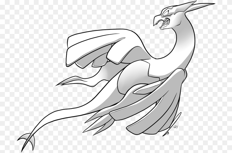 Shadow Lugia Pokemon Pokemon Shadow Lugia Drawing, Animal, Bird, Crane Bird, Waterfowl Free Png