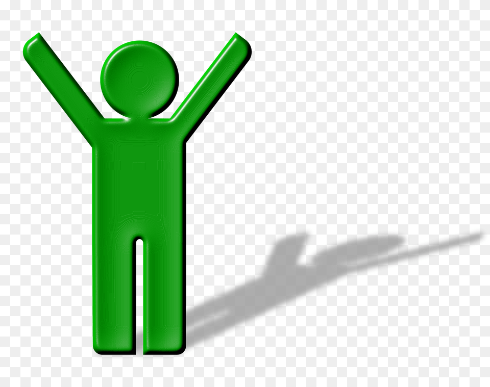 Shadow Man Hands Up Icons, Green, Tin, Can Png
