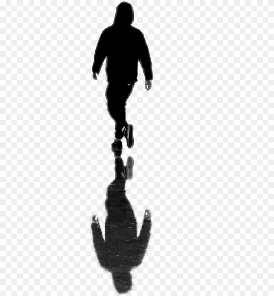 Shadow Mirror Effect Twin Dark Deep Think Thing Man In Mirror Shadow, Silhouette, Adult, Person, Male Free Transparent Png