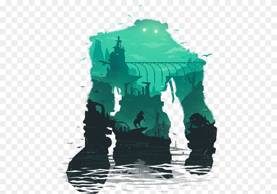 Shadow Of The Colossus Image Minimalist Shadow Of The Colossus, Silhouette, Outdoors, Nature, Water Png