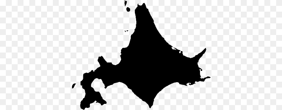 Shadow Picture Of Hokkaido Prefecture Edit Hokkaido Map Outline, Gray Free Transparent Png