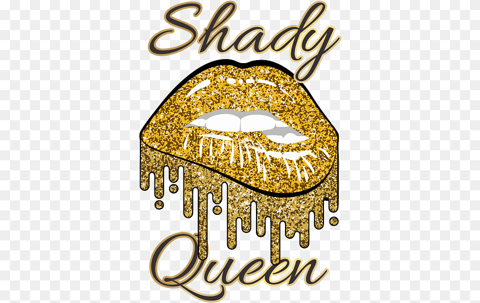 Shady Queen Drag Race Faux Gold Lips Womenu0027s T Shirt Ladybug, Treasure, Accessories, Carnival, Jewelry Free Transparent Png