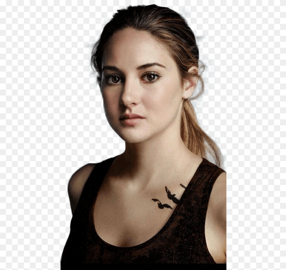 Shailene Woodley Pic Shailene Woodley Divergent Tatoo, Person, Face, Tattoo, Head Free Png