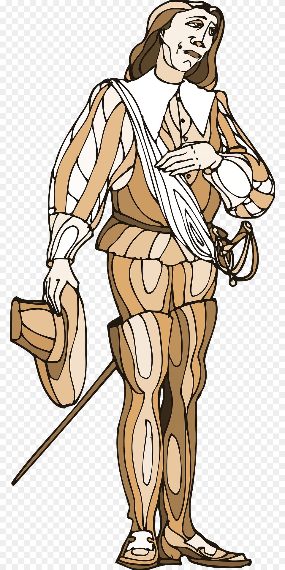 Shakespeare Cavalier1 Clipart, Adult, Male, Man, Person Png Image