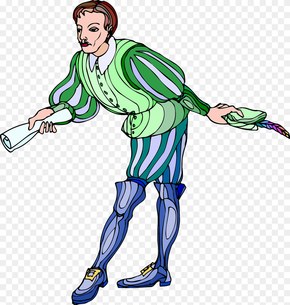 Shakespeare Courier Colour Clipart, Adult, Art, Person, Man Free Png Download