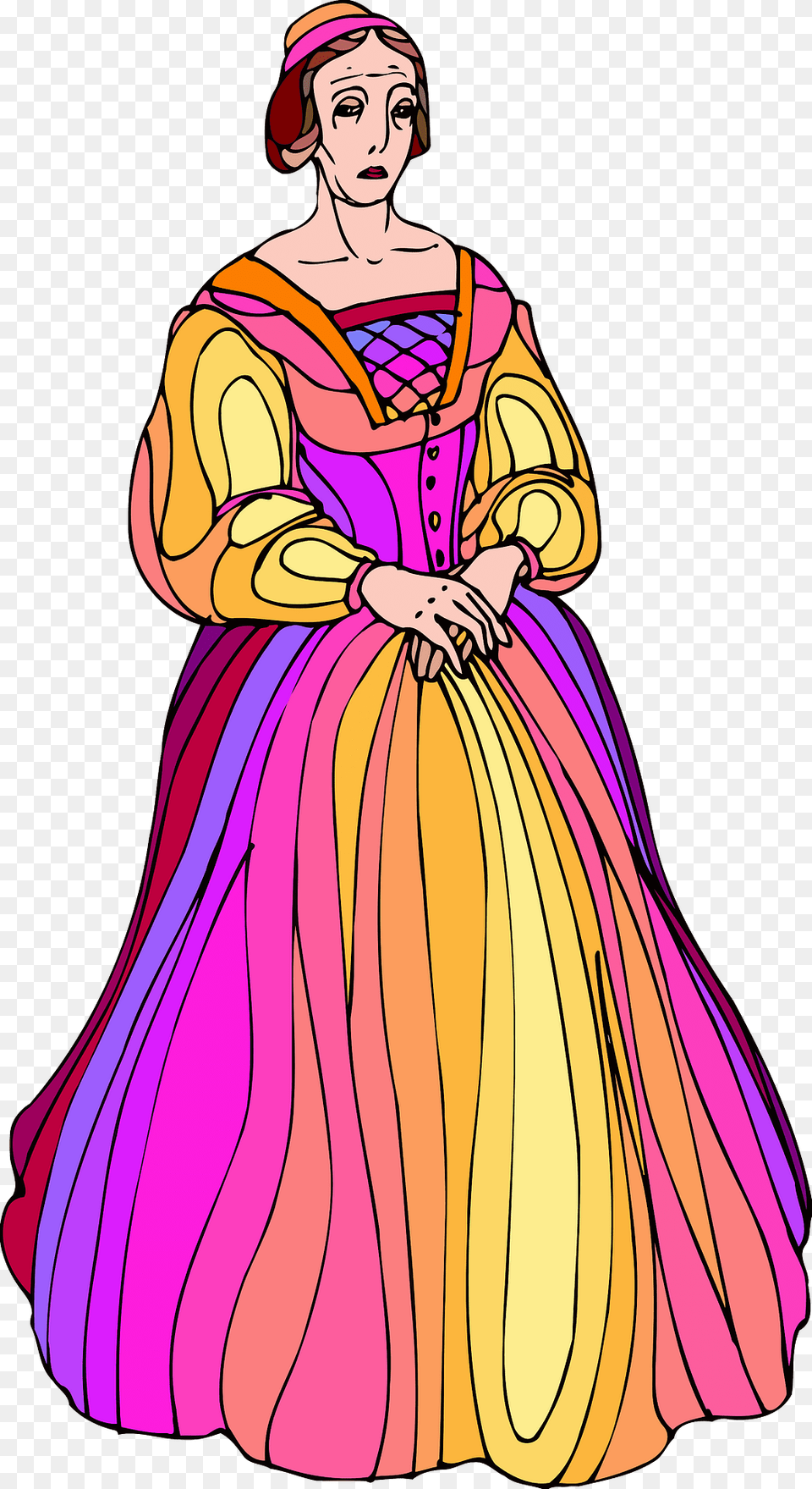 Shakespeare Lady Montague Colour Clipart, Fashion, Gown, Clothing, Formal Wear Png Image