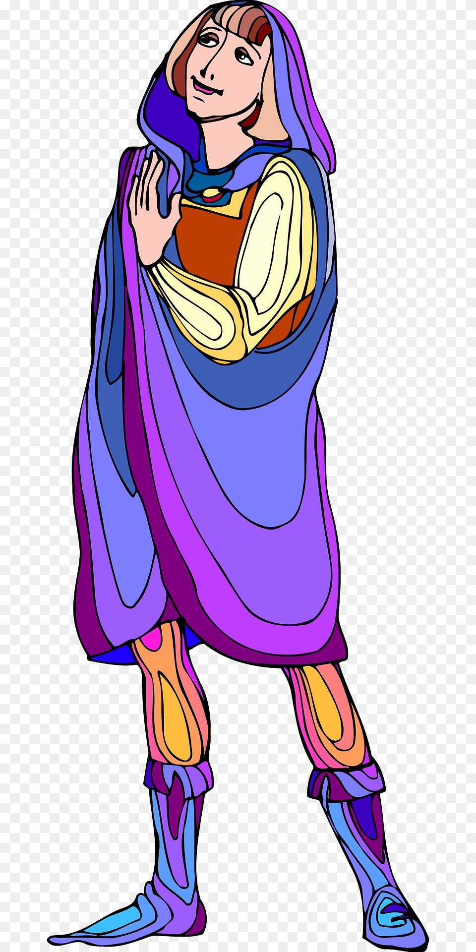 Shakespeare Romeo Colour Clipart, Cape, Clothing, Adult, Person Free Transparent Png
