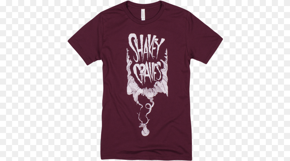 Shakey Graves Red Deer Antler T Shirt, Clothing, Maroon, T-shirt Free Png Download