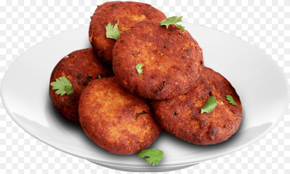 Shami Kebab Download Chicken Shami Kabab, Food, Fritters, Cutlet, Plate Png Image